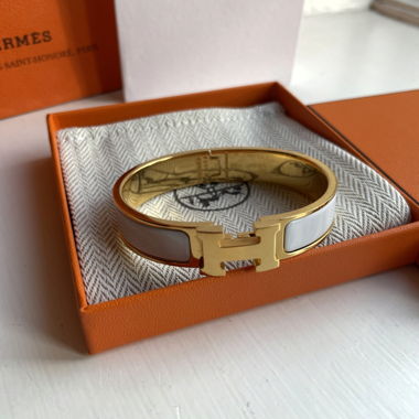 Bracelet Hermès blanc et doré