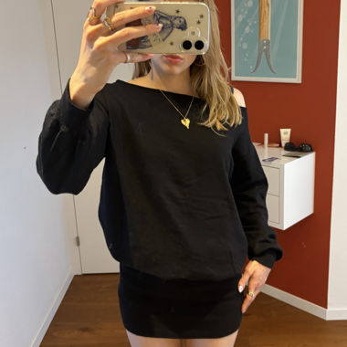 Stradivarius Black off-shoulder dress