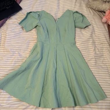 Robe vert menthe avec fermeture éclair