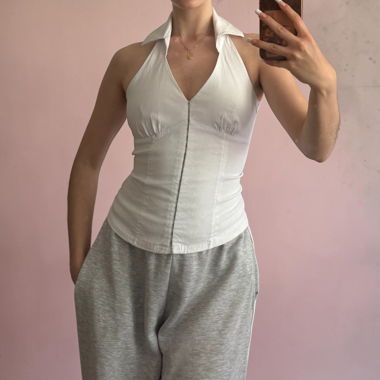 White Neckholder Top
