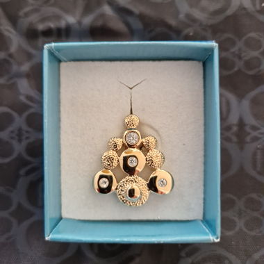 Weihnachtsbaum-Pin von Pierre Lang, vergoldet