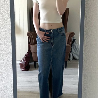 Gonna lunga in jeans scuro