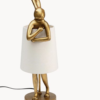 Gold rabbit table lamp