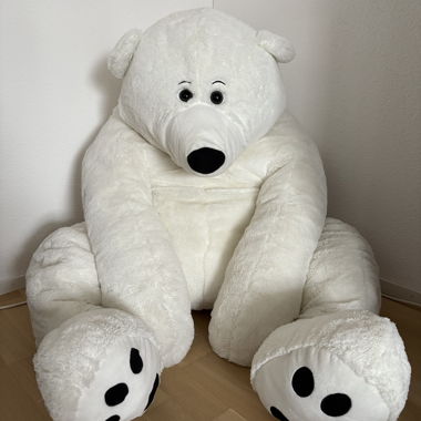 Large white teddy bear