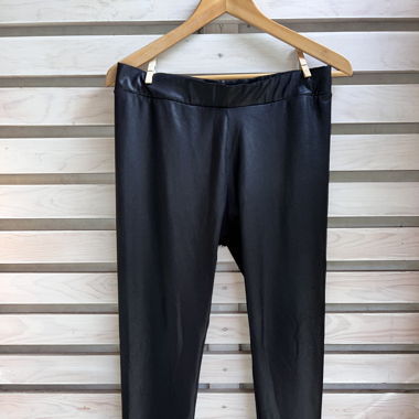Fake Lederhose, grau/schwarz