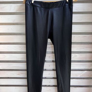 Fake Lederhose, grau/schwarz