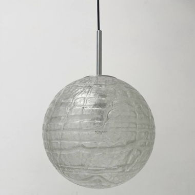 Milchglas Hängelampe von Doria, 1960er