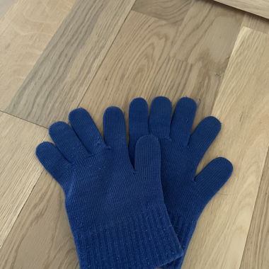 Gants en laine bleu 