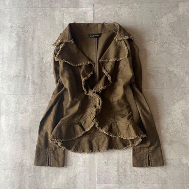[RARE] Y2K Grunge Linen Blend Ruffle Design Jacket