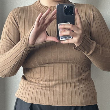 Pull côtelé marron