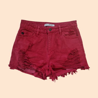 Short en jean rouge Kancan