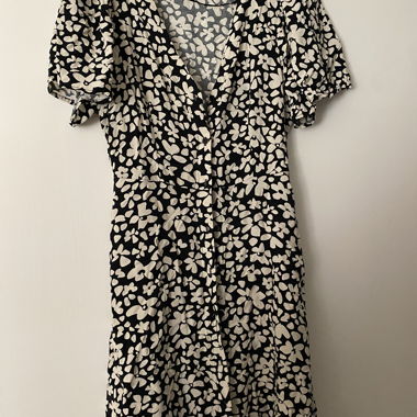 Floral pattern dress black/white