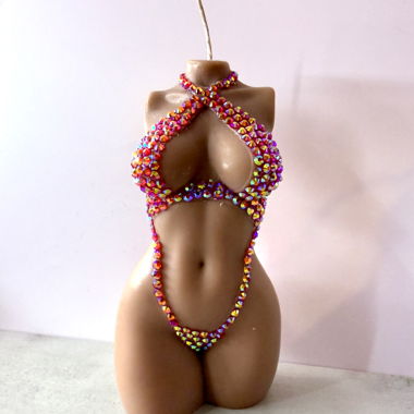 Body Glitter Candle, handmade