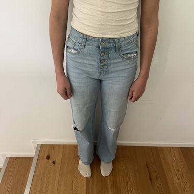 Jeans à taille haute bleu clair