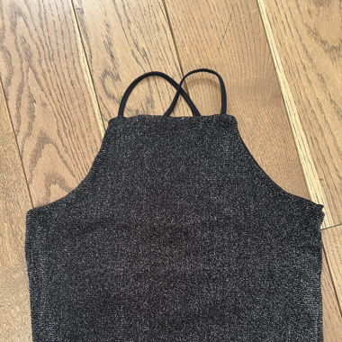 glitter top black