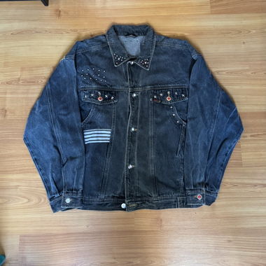 Black Washed/grey denim jacket