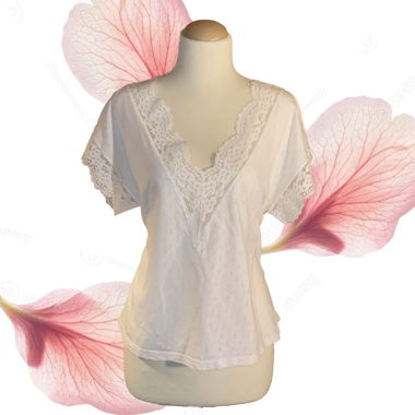 White Cotton lace Matching set shorts & Top M/L