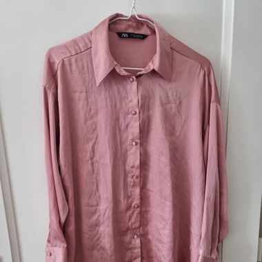 ZARA SLIK PINK SHIRT - SIZE S