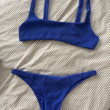 Textured Blue Bikini