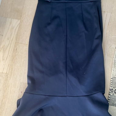 Navy Strapless Midi Dress