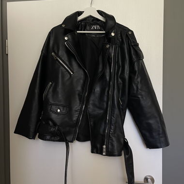 Veste en simili cuir Zara noire