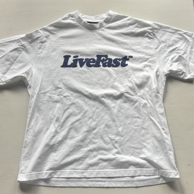 T-shirt bianco LiveFastDieYoung