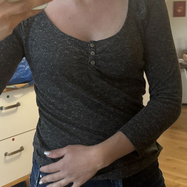 Top gris manches longues
