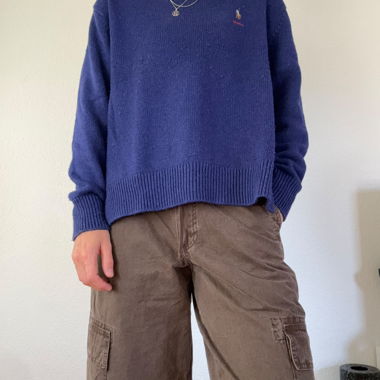 Pull Polo en tricot bleu