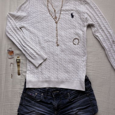 Weisser Polo Ralph Lauren Pullover