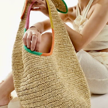 Accessorize Knot Detail Straw Tote Bag 