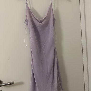 Lilac dress with spaghetti straps