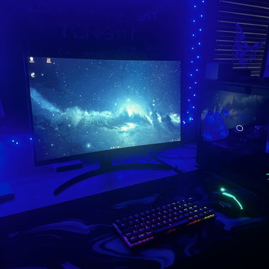 Tapis de souris gaming XL avec design marbre (Bleu/Noir)