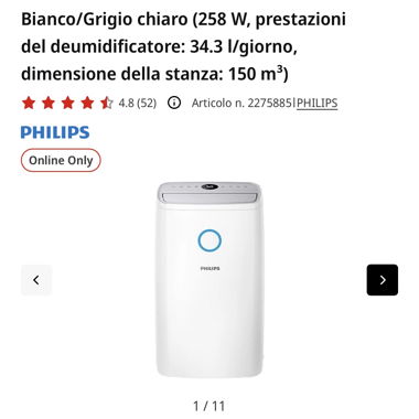 Philips deumidificatore DE3306/11