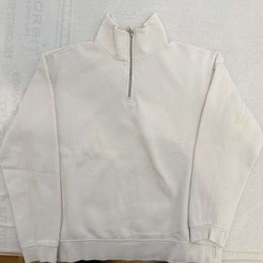 White Half-Zip Sweatshirt