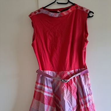 Vintage Sommerkleid rot-rosa und kariert 