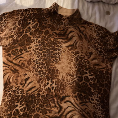 Pull col montant leopard