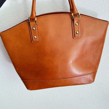 Borsa a mano in pelle marrone
