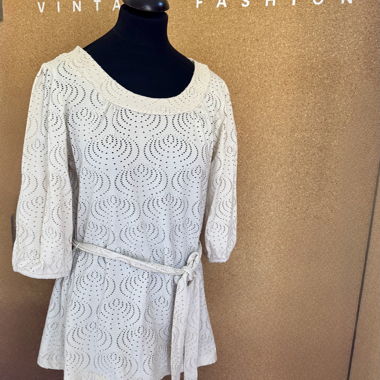 Tunique en dentelle crème / mini des années 2000 style boho