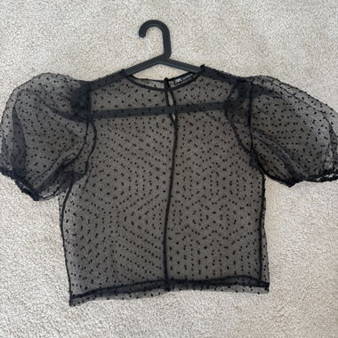 Blusa trasparente a pois ZARA nera