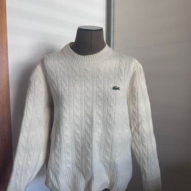 Lacoste Cable Knit Sweater White