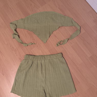 Green Two-Piece Shorts Set