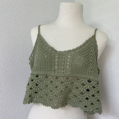 Crop-Top Crocheté à la Main - Style Boho