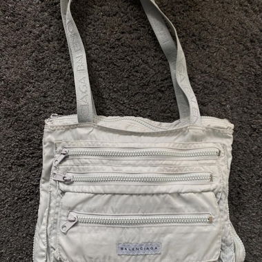 Balenciaga seafoam nylon cargo bag multi pocket