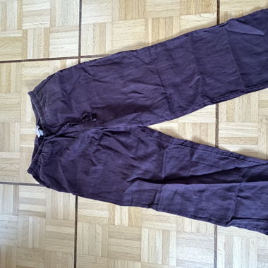 Pantaloni di lino lilla