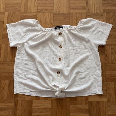 Weisses Offshoulder-Blusentop