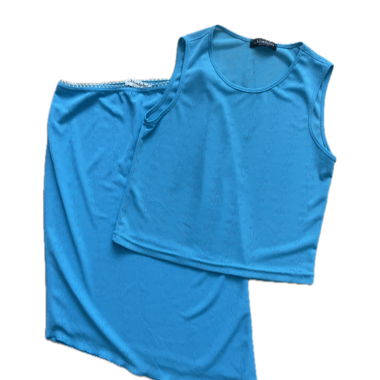 Blaues ärmelloses Top-Set