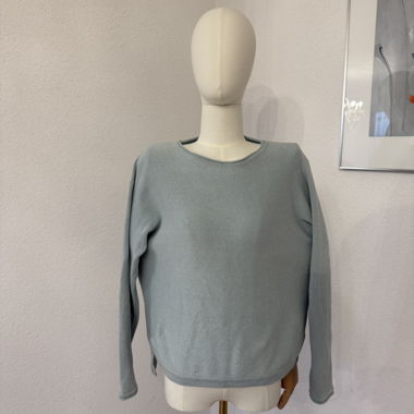 Maglione fine con paillettes blu-grigio Apriori
