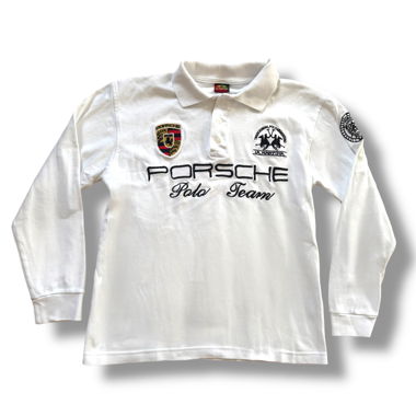 La Martina Porsche polo manches longues blanc