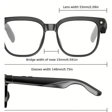 Lunettes noires avec caméra