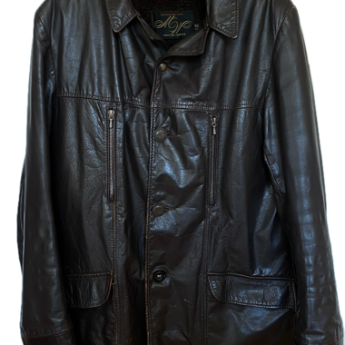 Brown leather jacket, size 40